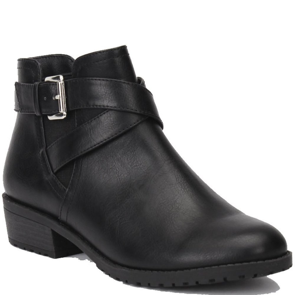 Black Low Strap Bootie